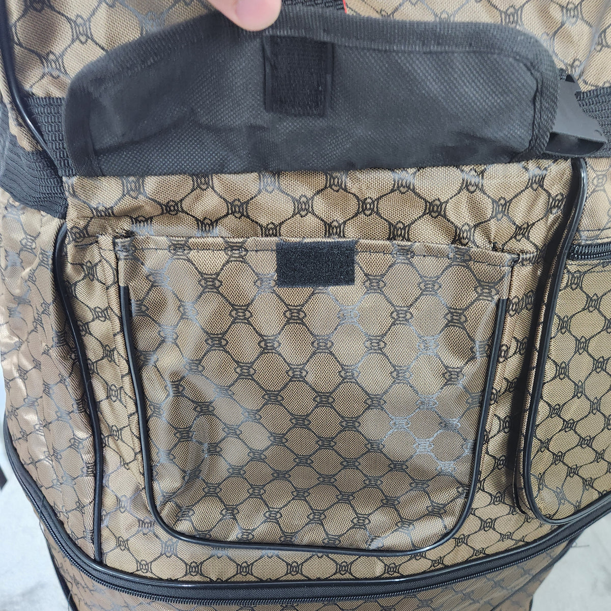Rolite 36" Rolling Expandable Duffel Bag Dark Brown Monogram Logo New