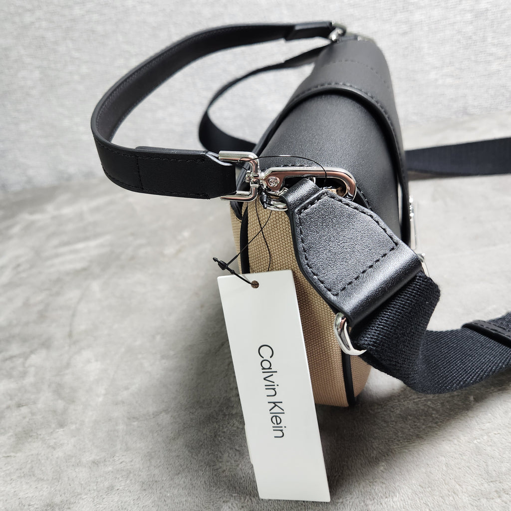 Calvin Klein Nadine OTLT Crossbody Shoulder Bag Black Cream H4DHGQQ2 New