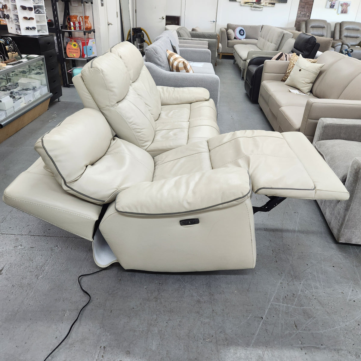 Messina Leather Power Reclining Sofa with Power Headrests