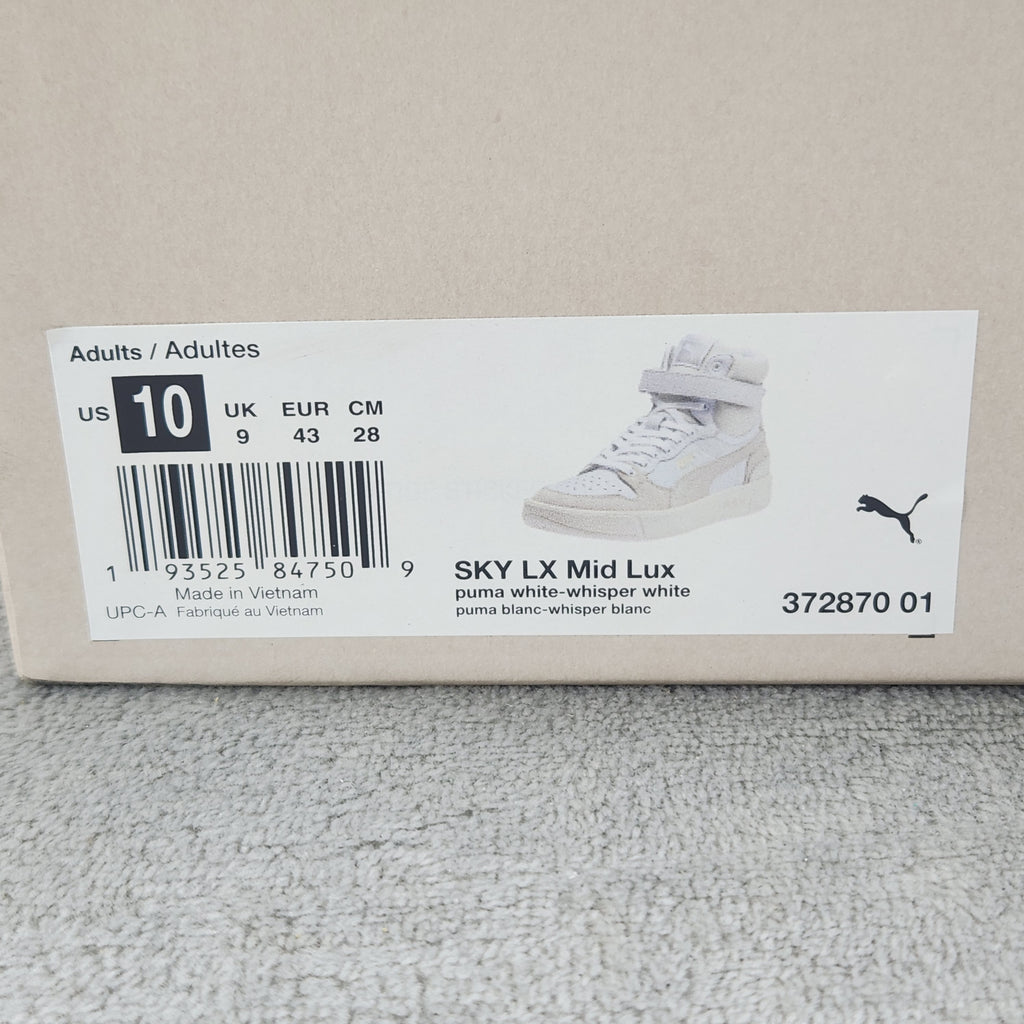 PUMA Sky LX Mid Lux 372870 01 Mens Size 10 Puma White Whisper White New