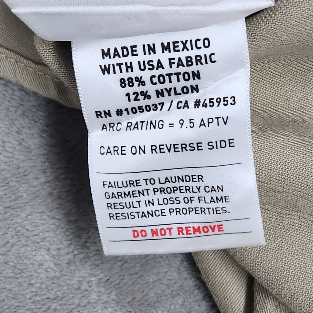Ariat Men's Work FR Flame Resistant Button Up Work Shirt Tan Size XL NFPA 2112 Used
