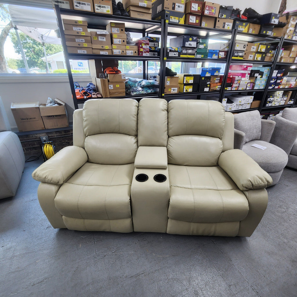 Cream Manual Reclining Sofa