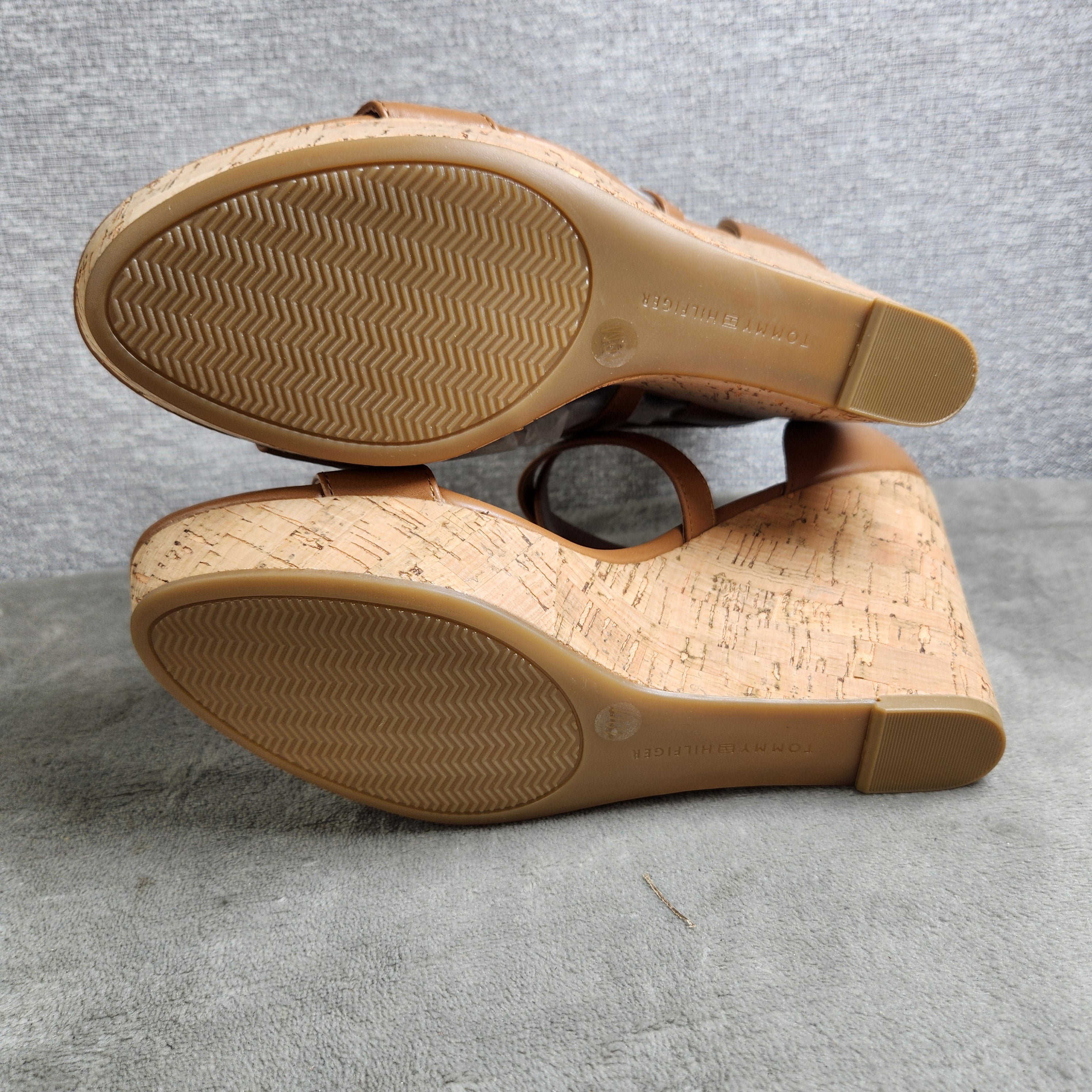 Tommy Hilfiger Missa Wedge Sandals Women's 10M Medium Brown 210 Cork