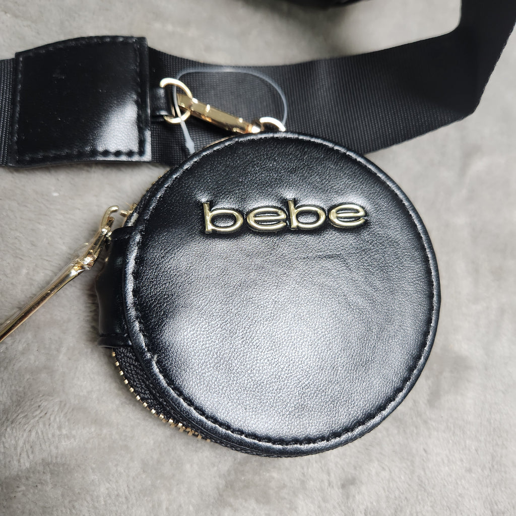 Bebe E02-5355 Luca Crossbody w/ Coin Pouch Black New