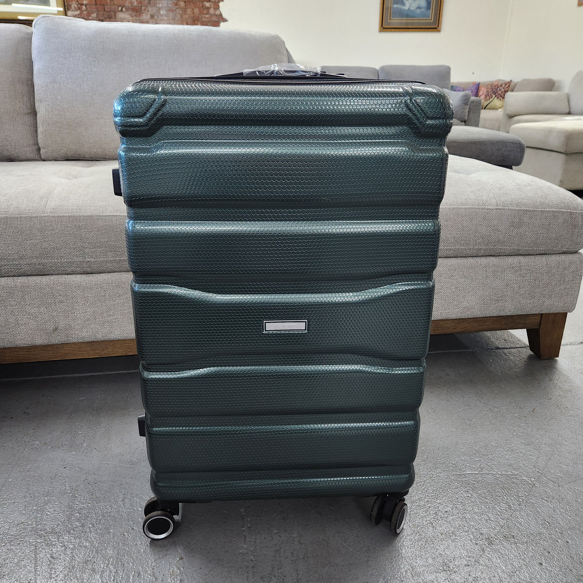 Dejuno Yukon 3-Piece Hardside Luggage Set Green New