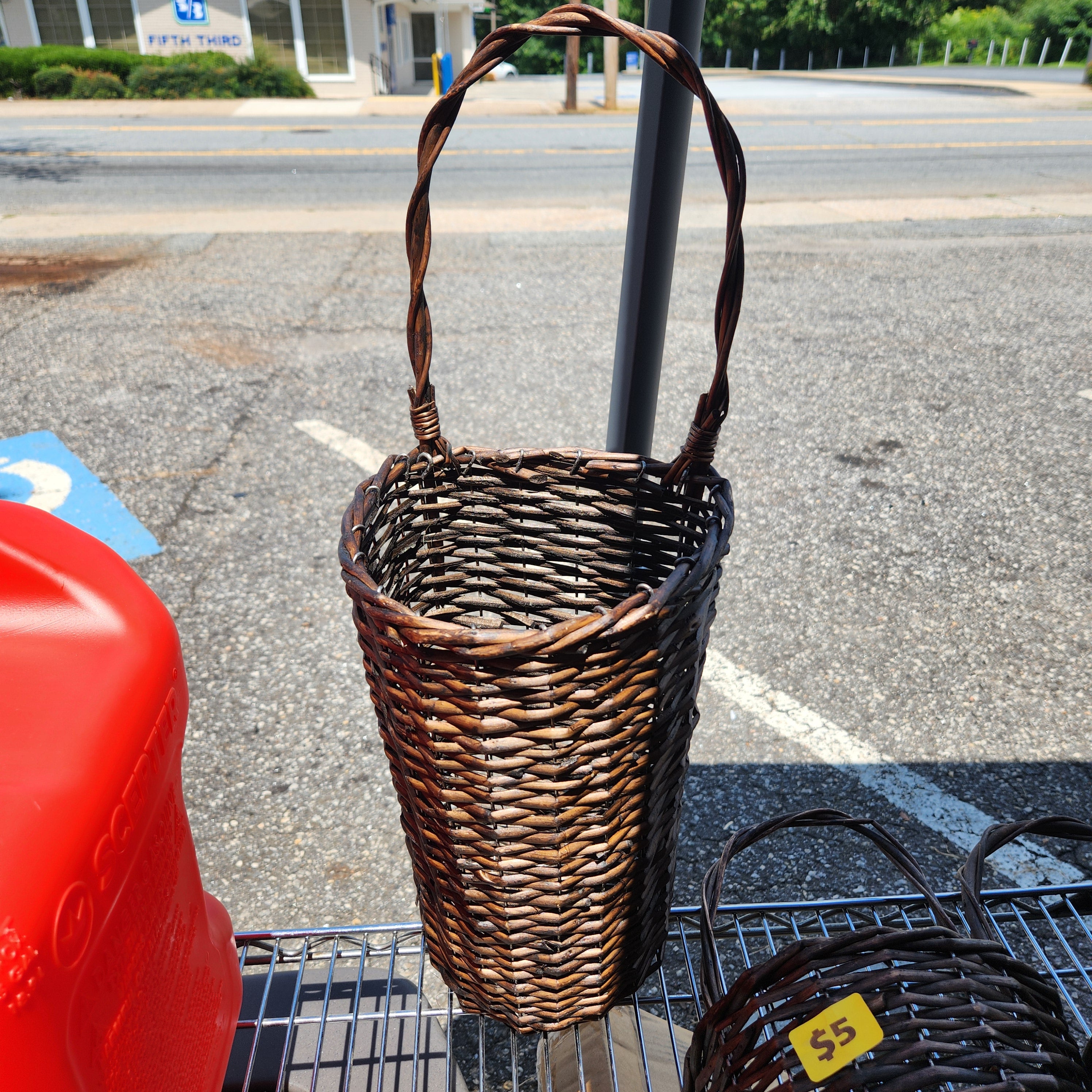 Willow wall hanging Basket Brown