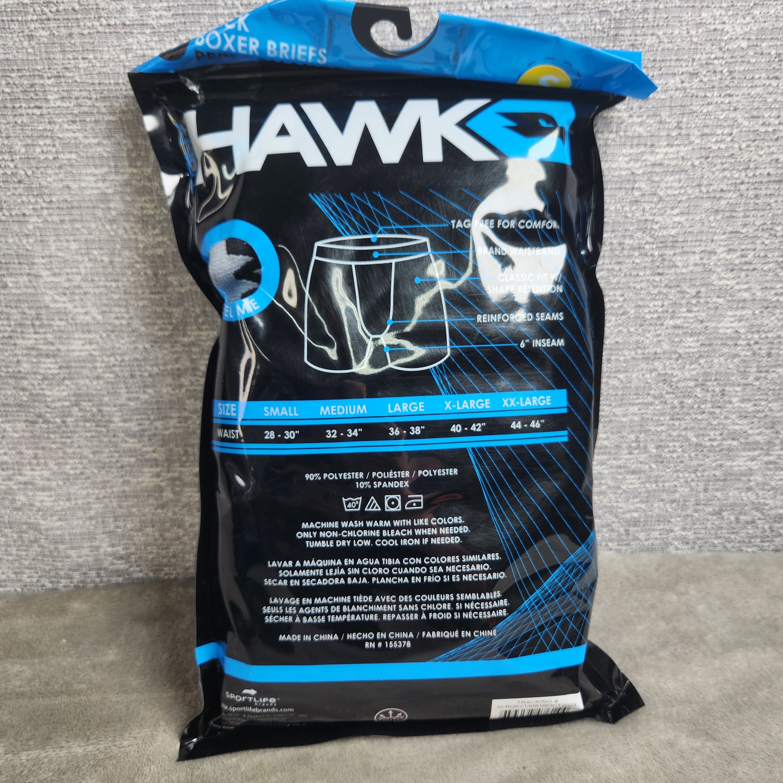 Hawk Mens 5 Pack Boxer Briefs Size Small