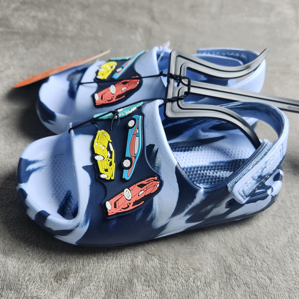Wonder Nation Crocs Size 9-10 Toddler Boys Car Icon Slide Sandals EVA