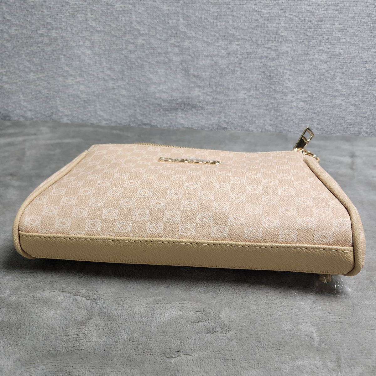 Bebe Adela Monogram Baguette Crossbody Beige E02-5307PM New