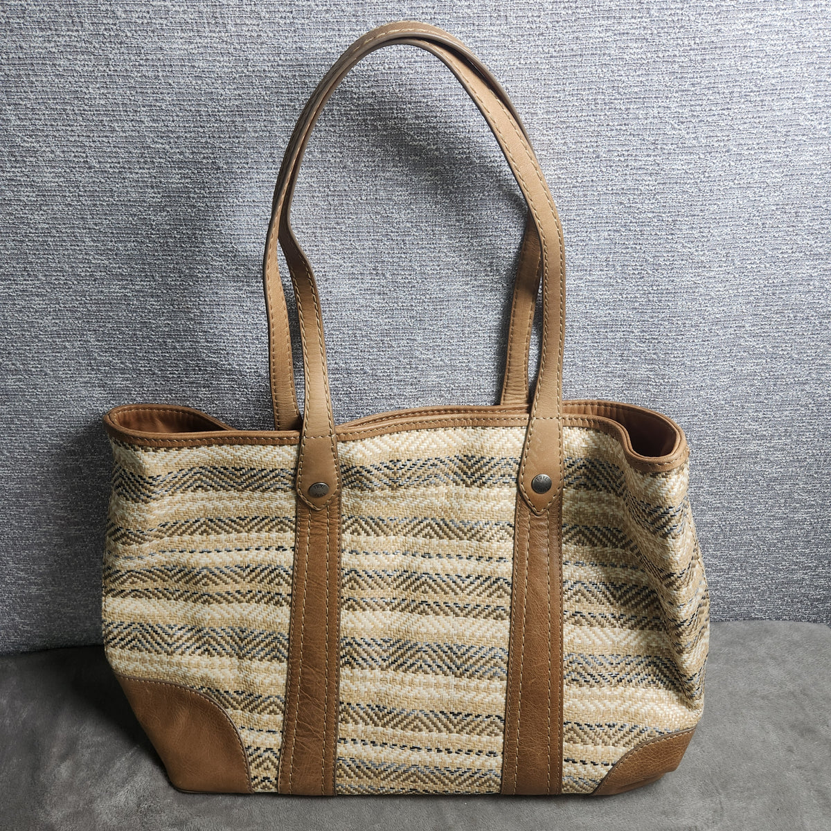 Frye Melissa Straw Shopper Tote Beige DB1497 Handbag Purse $328 MSRP New