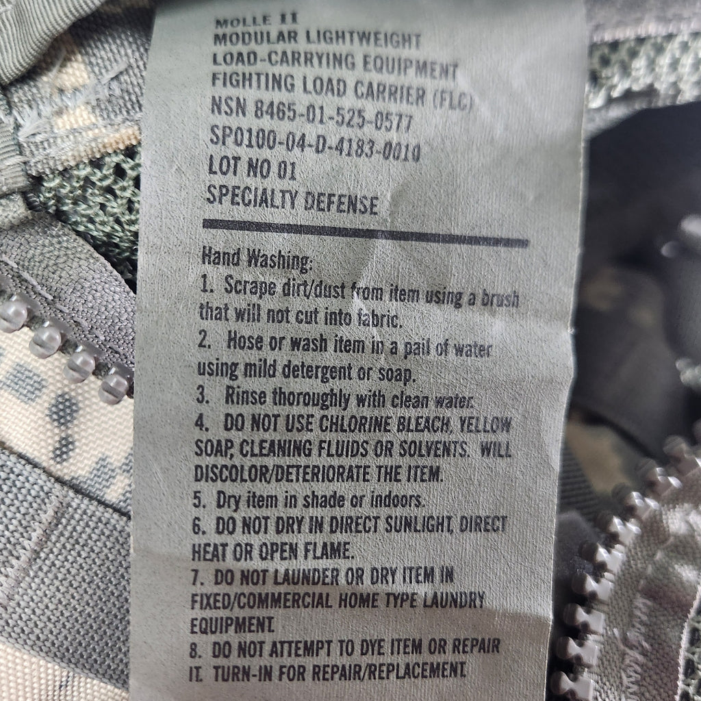 Lot of 4 MOLLE II Modular Lightweight Load Carrying Equipment FLC Fighting Load Carrier/ Utility belts