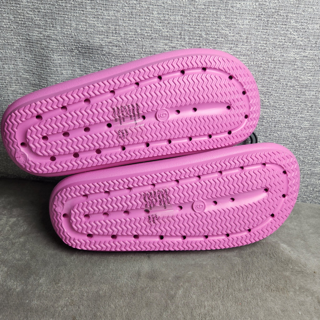 No Boundaries Women's Comfort Slide Sandals Pink Flower Size 9M