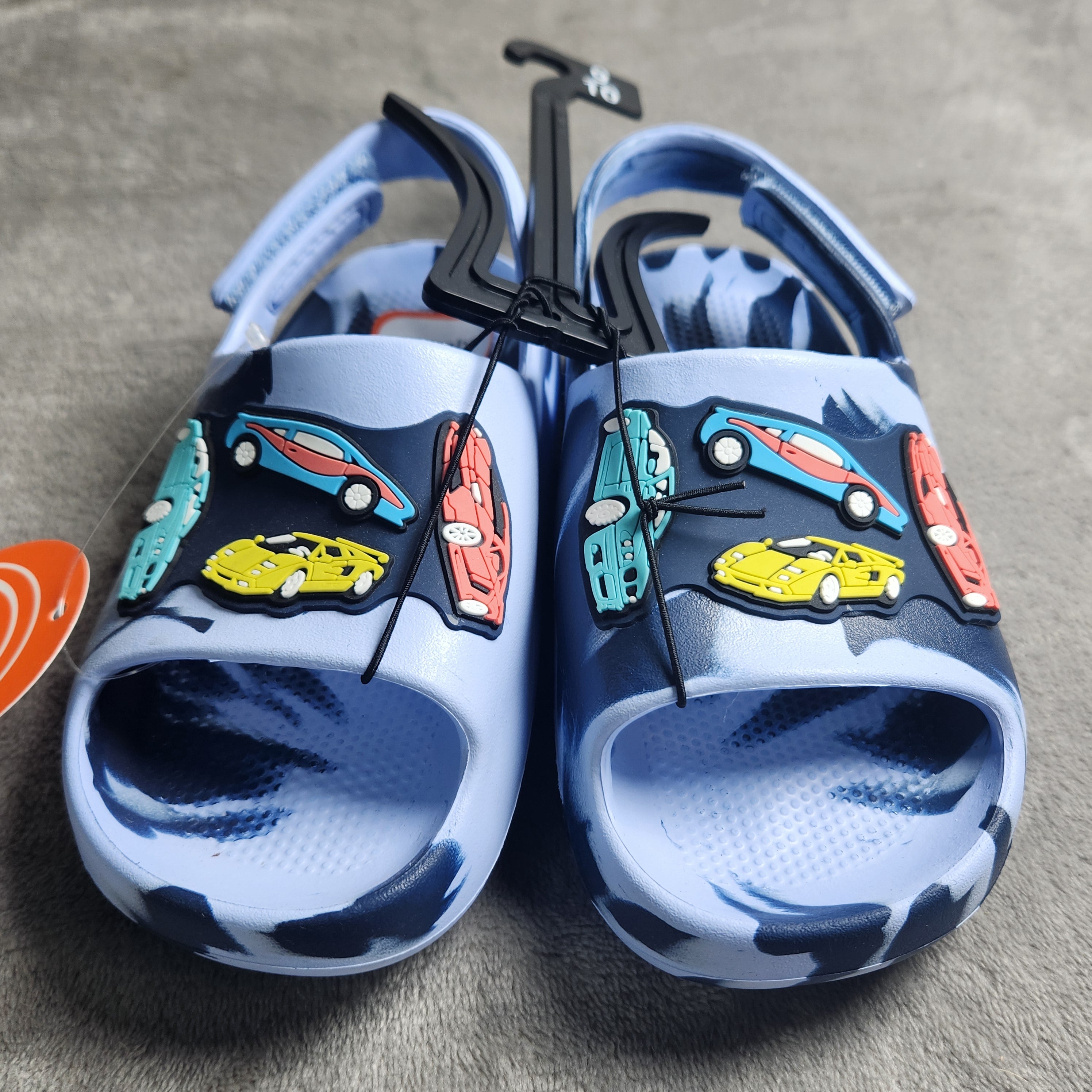 Wonder Nation Crocs Size 9-10 Toddler Boys Car Icon Slide Sandals EVA