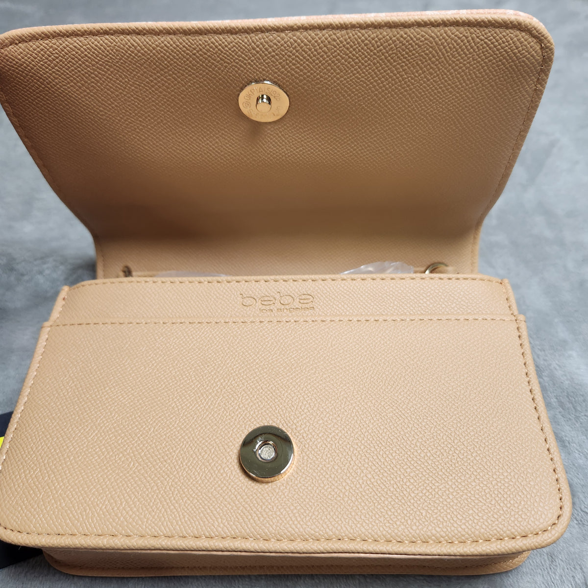 Bebe Adela Monogram E02-5332PM Crossbody Bag Camel New