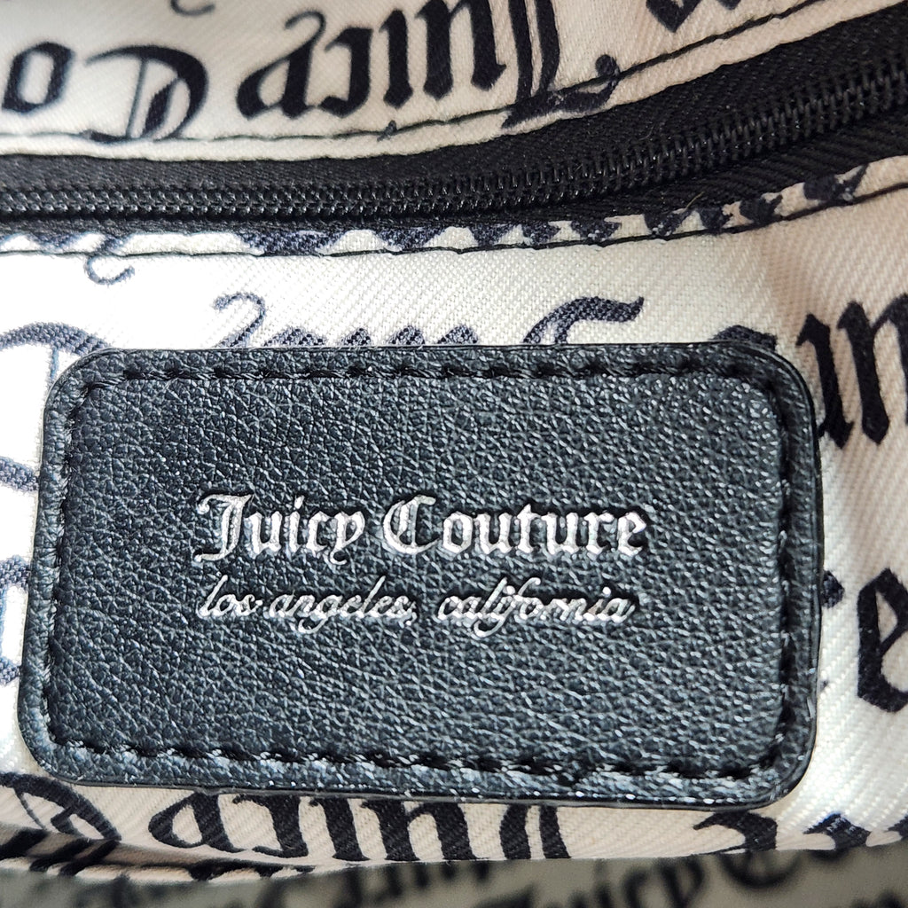 Juicy Couture Black Licorice Word Play Monogram Overnight Weekender Duffle Bag