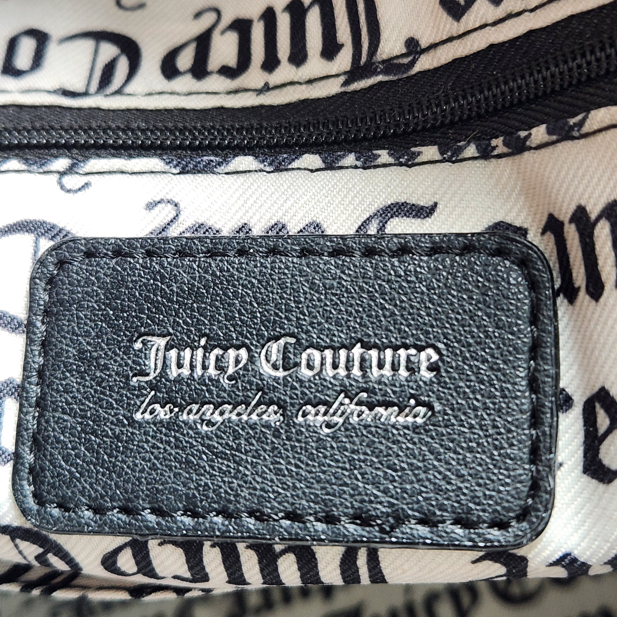 Juicy Couture Black Licorice Word Play Monogram Overnight Weekender Duffle Bag