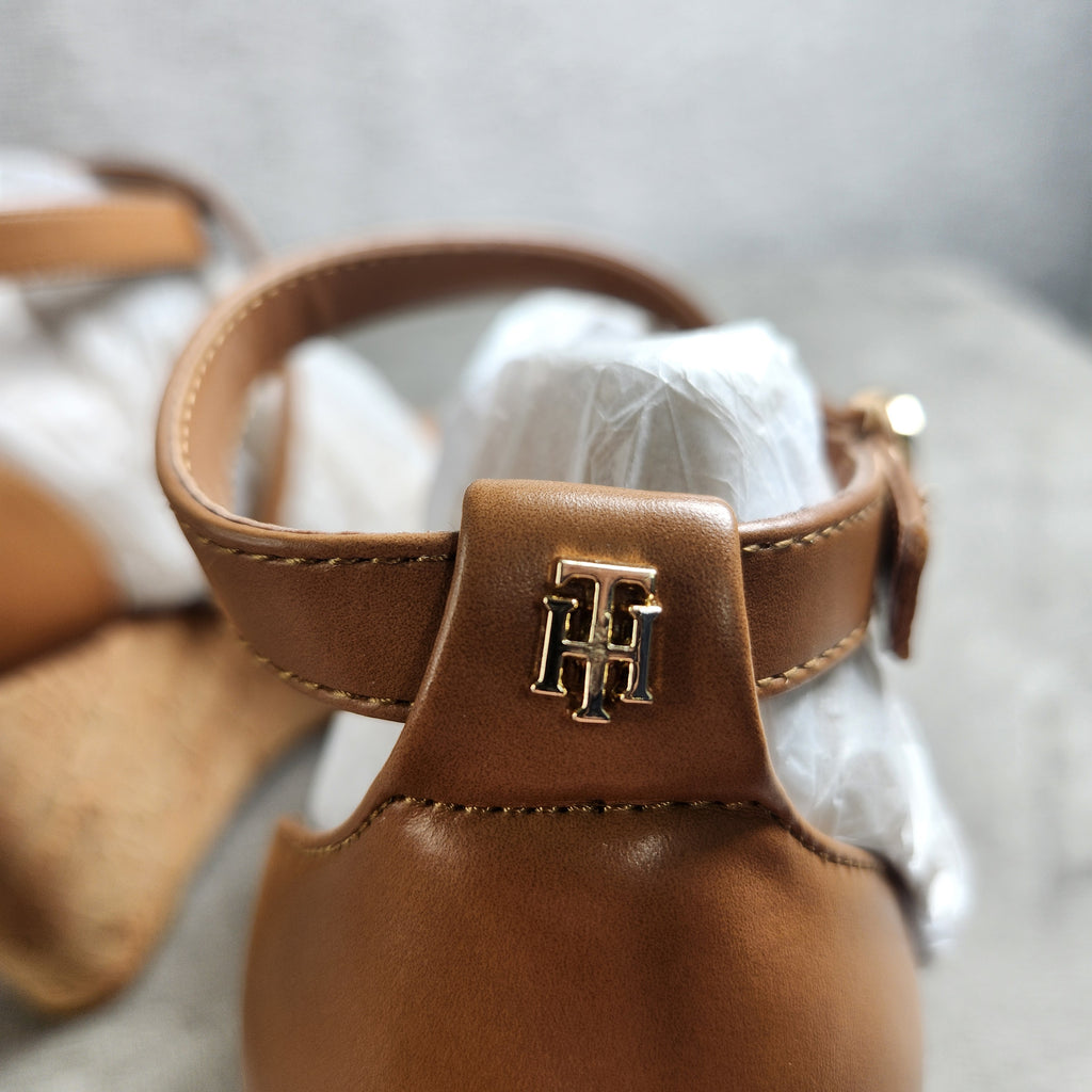 Tommy Hilfiger Missa Wedge Sandals Women's 10M Medium Brown 210 Cork