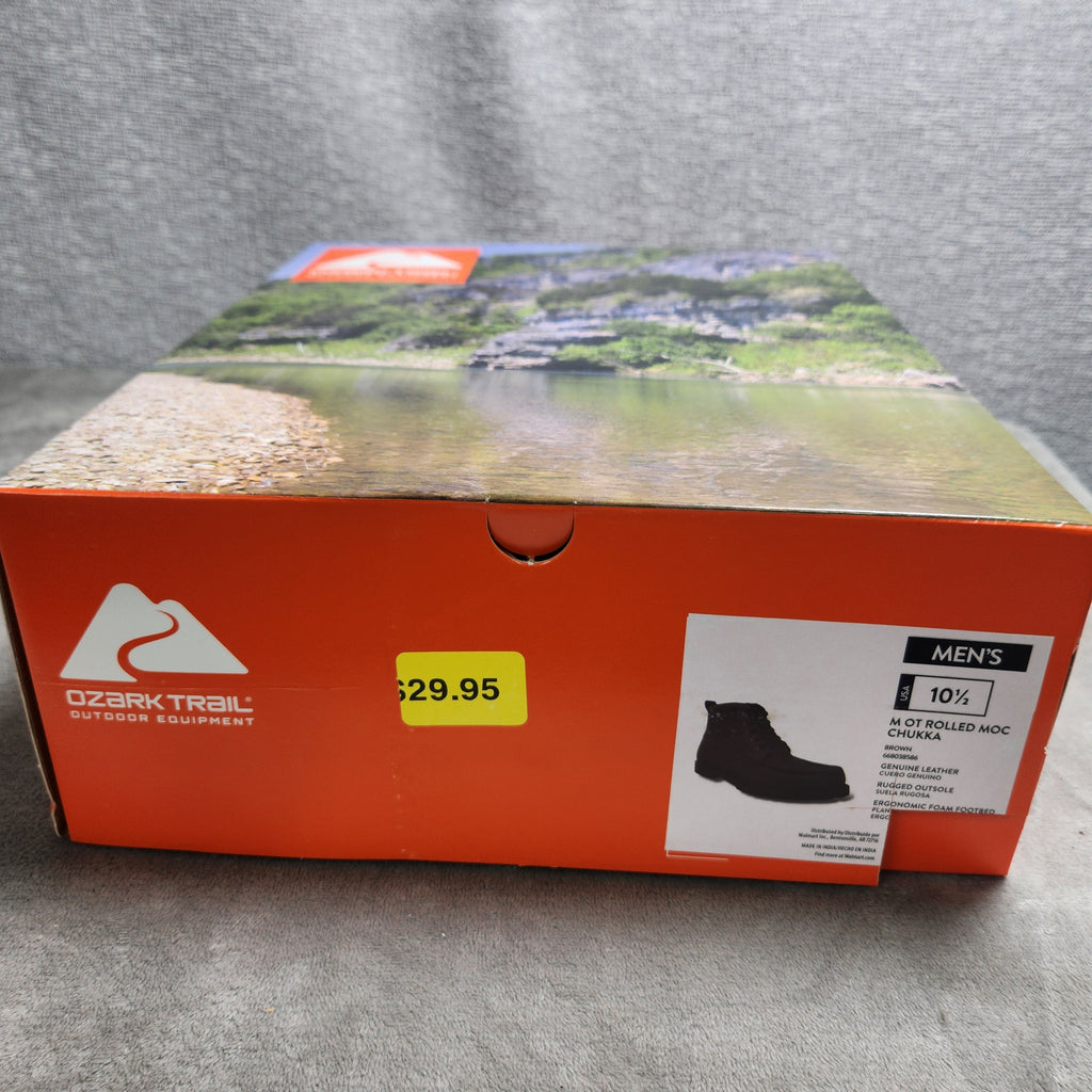 Ozark Mens Rolled Moc Toe Boots Size 10.5 Chukka Brown