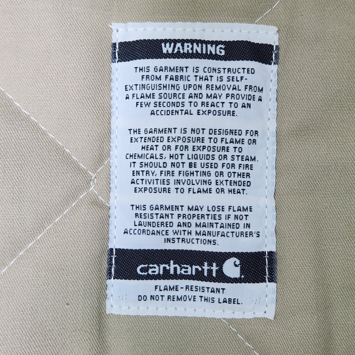 Carhartt Mens FR Flame Resistant Jacket Brown Quilted Lining Quanta Services XL Preowned