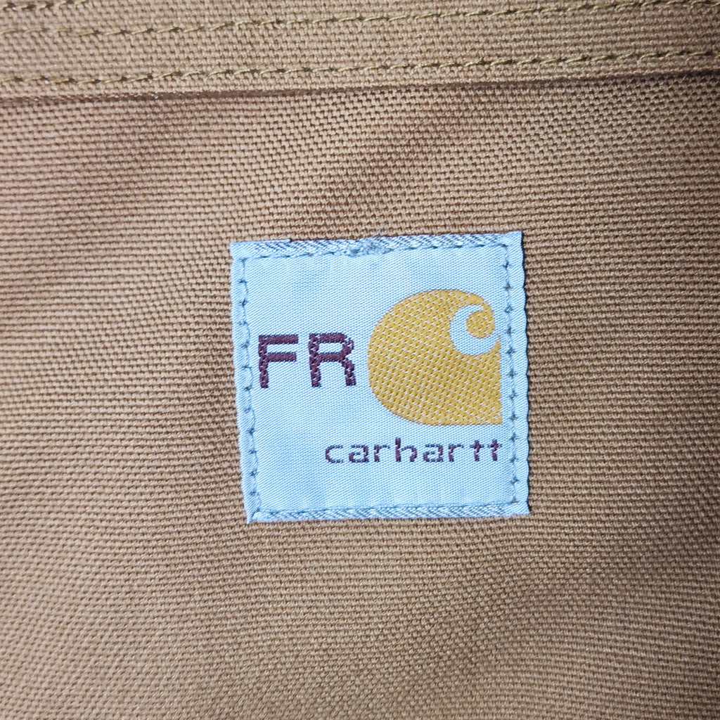 Carhartt Mens FR Flame Resistant Jacket Brown Quilted Lining Quanta Services XL Preowned