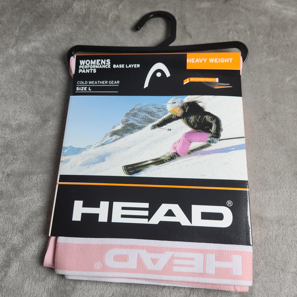 HEAD Women's Base Layer Pants Large Pink Heavy Weight Cold Weather NEW
