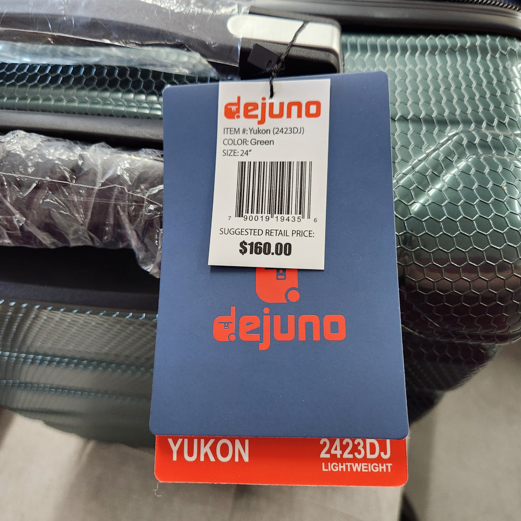Dejuno Yukon 3-Piece Hardside Luggage Set Green New