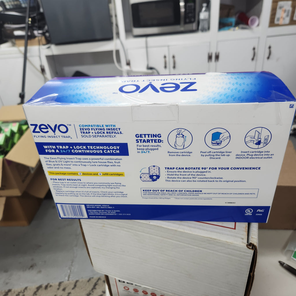Zevo Flying Insect Trap Starter Kit, 2 Devices + 6 Refills