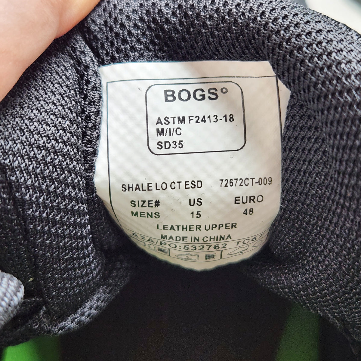 BOGS Shale Low CT ESD Men's Work Safety Shoes Size 15 Black Multi