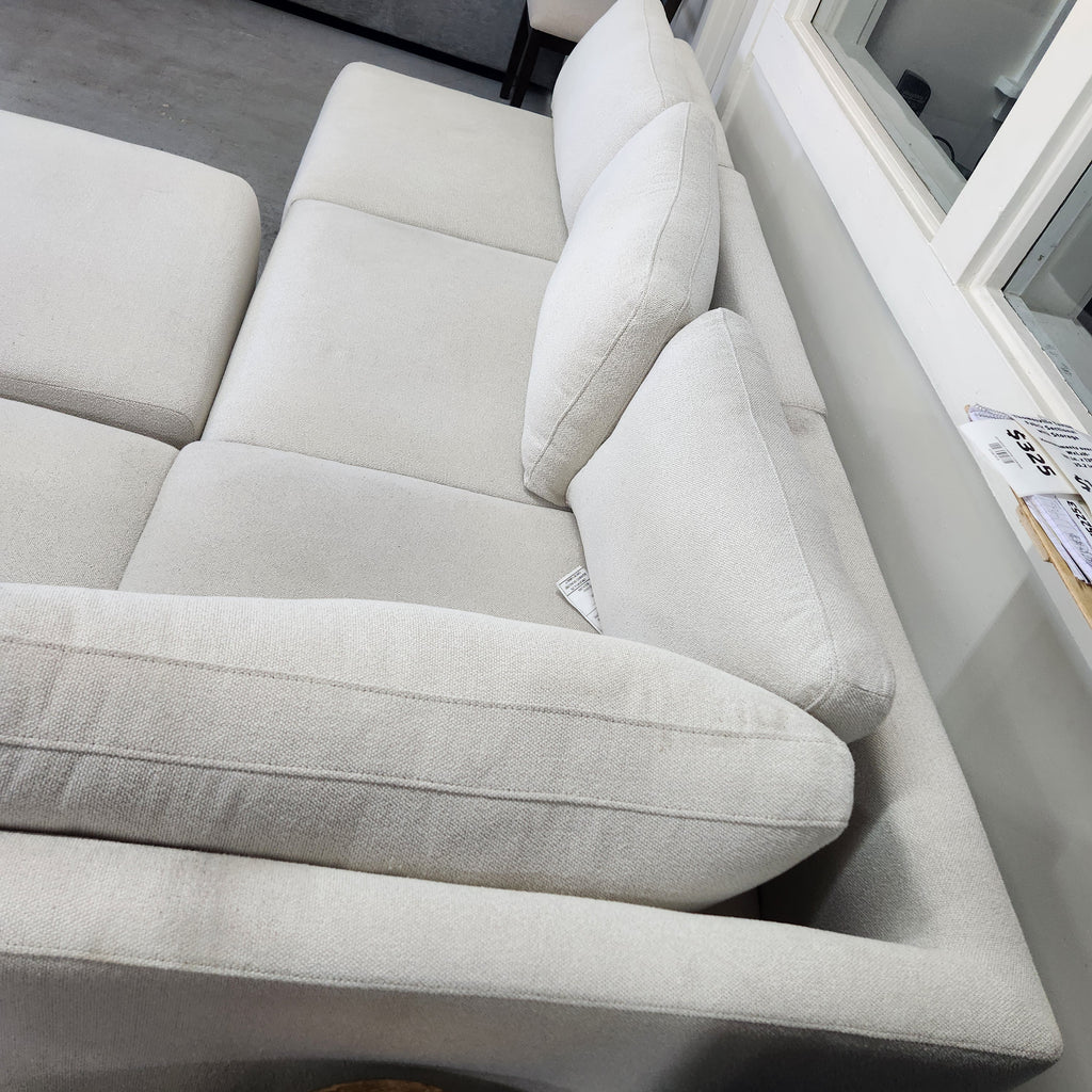 Henredon Murphy Cream Fabric Modular Sectional with Ottoman
