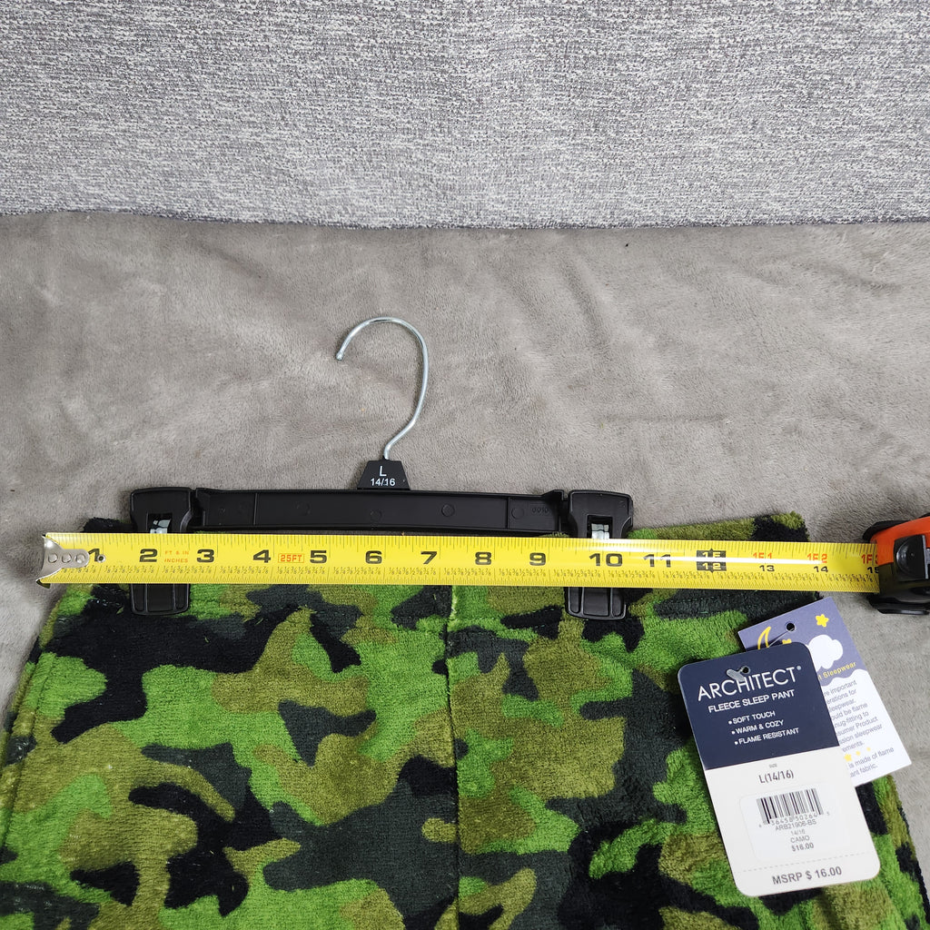 Architech Boys Large(14/16) 100%polyester Fleece Sleep Pants Camo