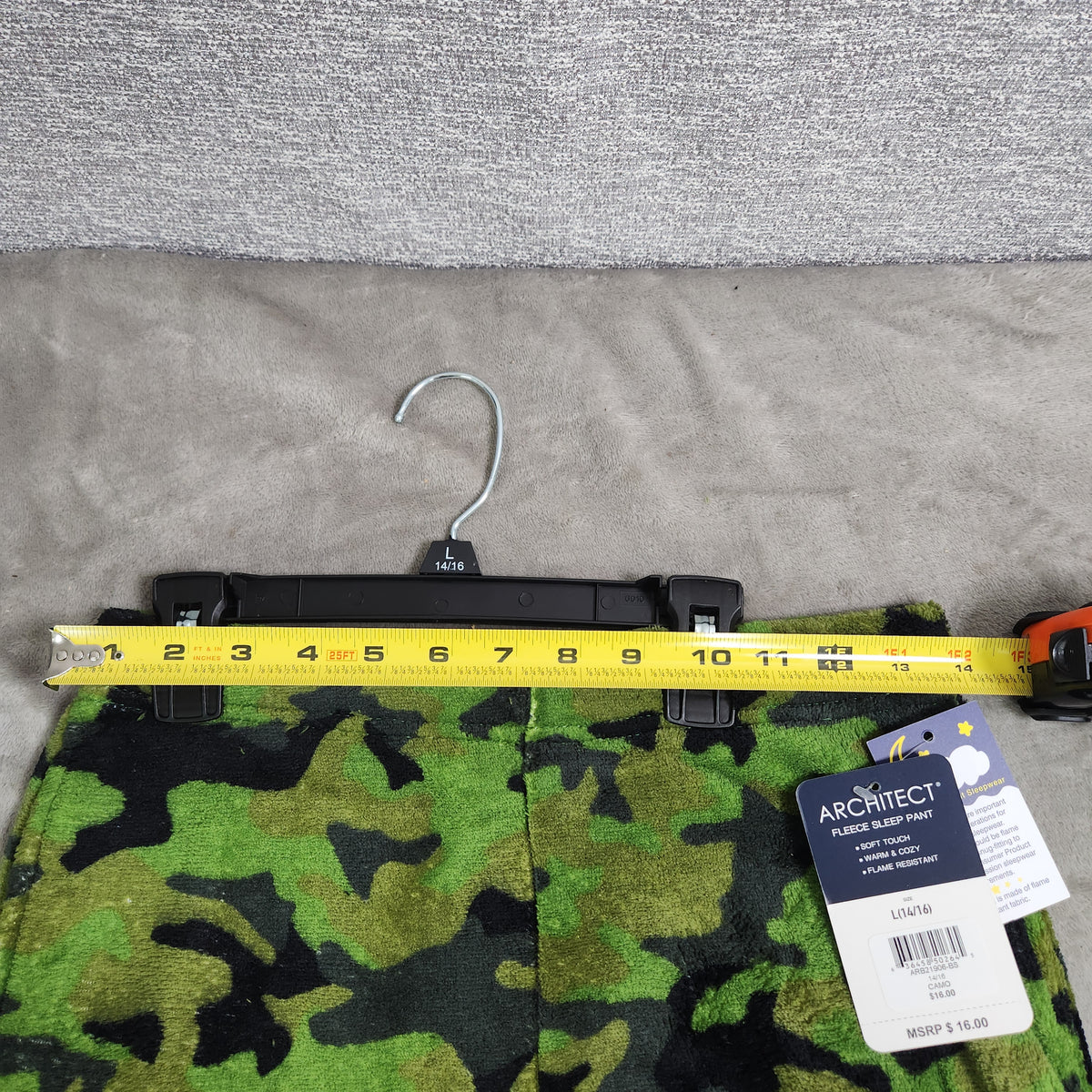 Architech Boys Large(14/16) 100%polyester Fleece Sleep Pants Camo