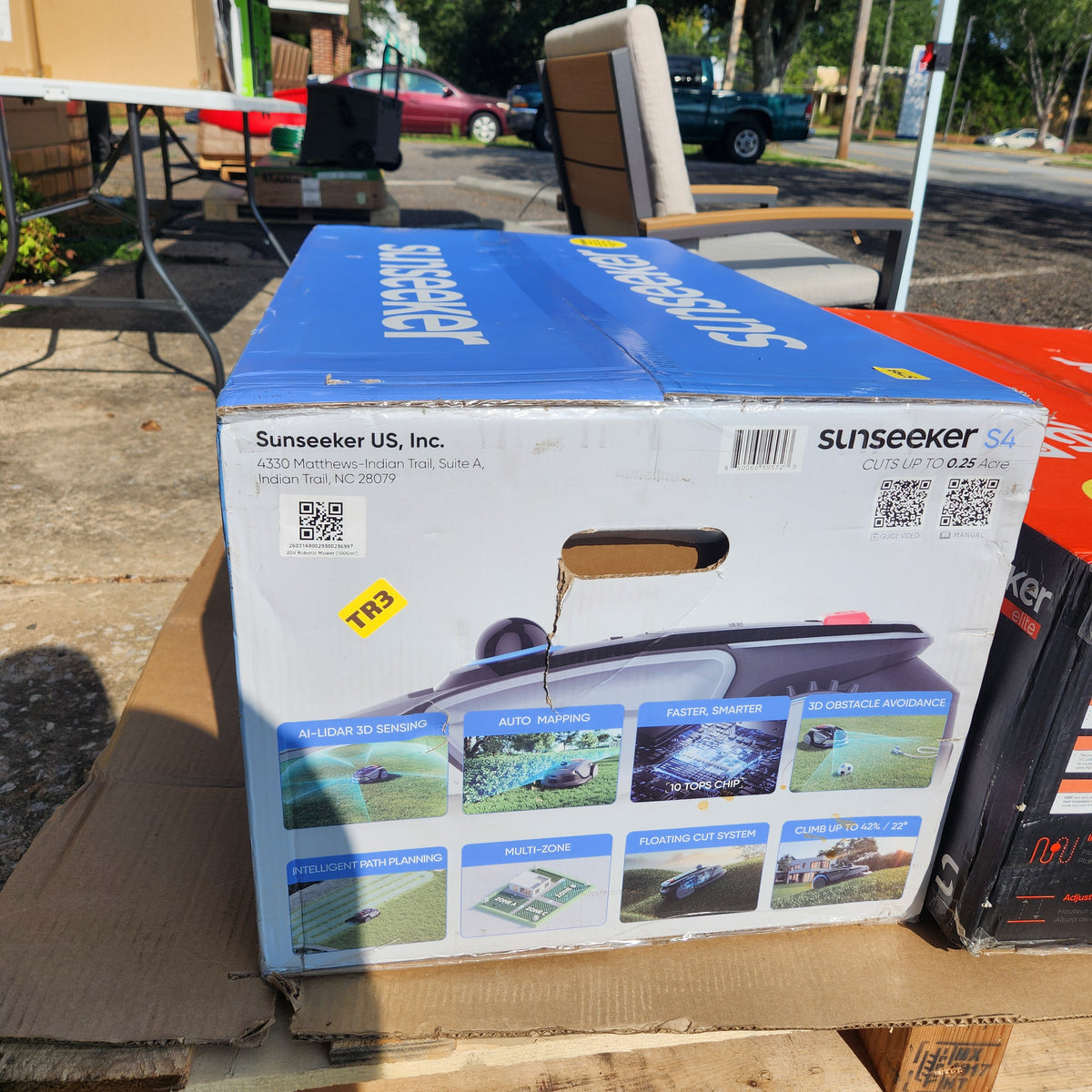 Sunseeker S4 Robotic Lawn Mower – 1/4 Acre – 3D LiDAR + Vision AI – NEW IN BOX