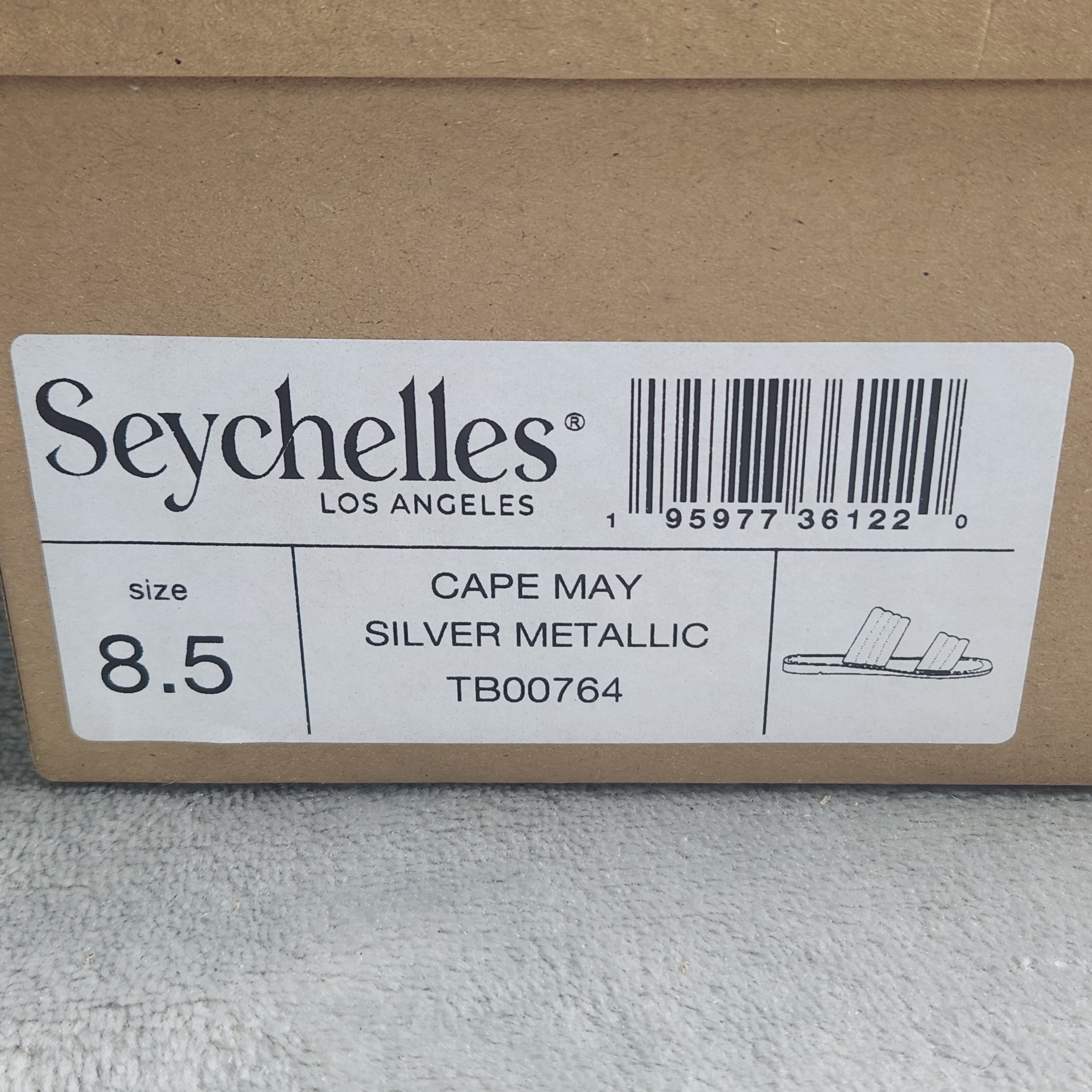 Seychelles Cape May Metallic Silver Leather Slide Sandals Women's 8.5M New