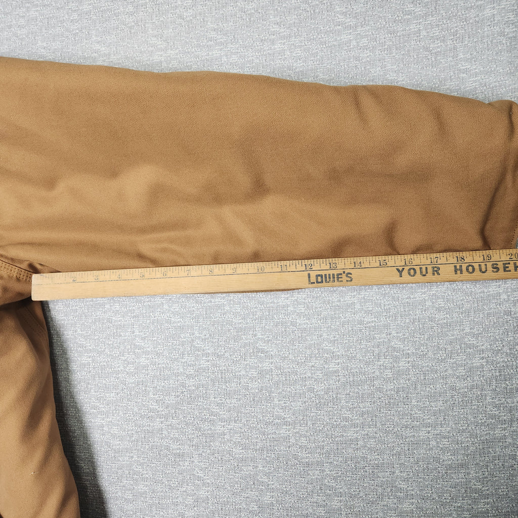 Carhartt Mens FR Flame Resistant Jacket Brown Quilted Lining Quanta Services XL Preowned