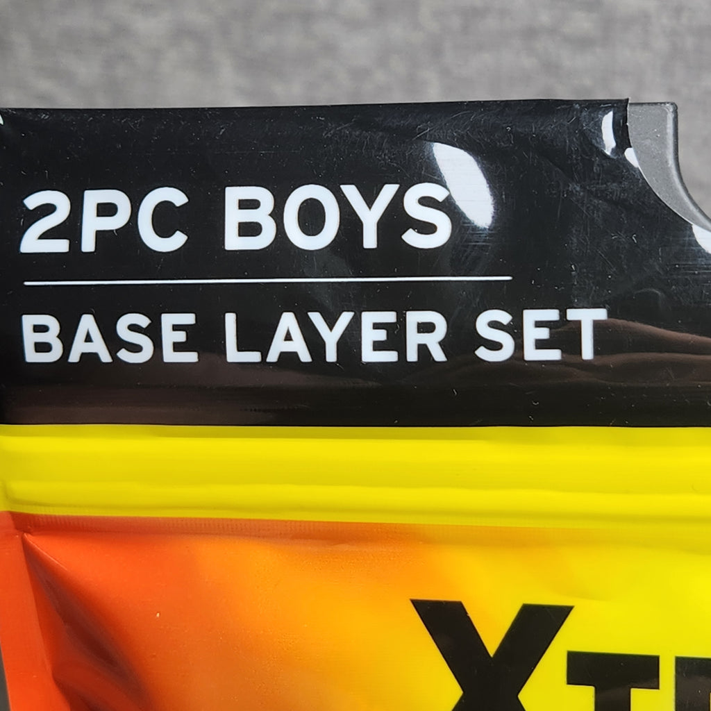 Xtreme Heat Boys Size 6/7 2 Pc Base Layer Set Long Sleeve Top & Bottom Black
