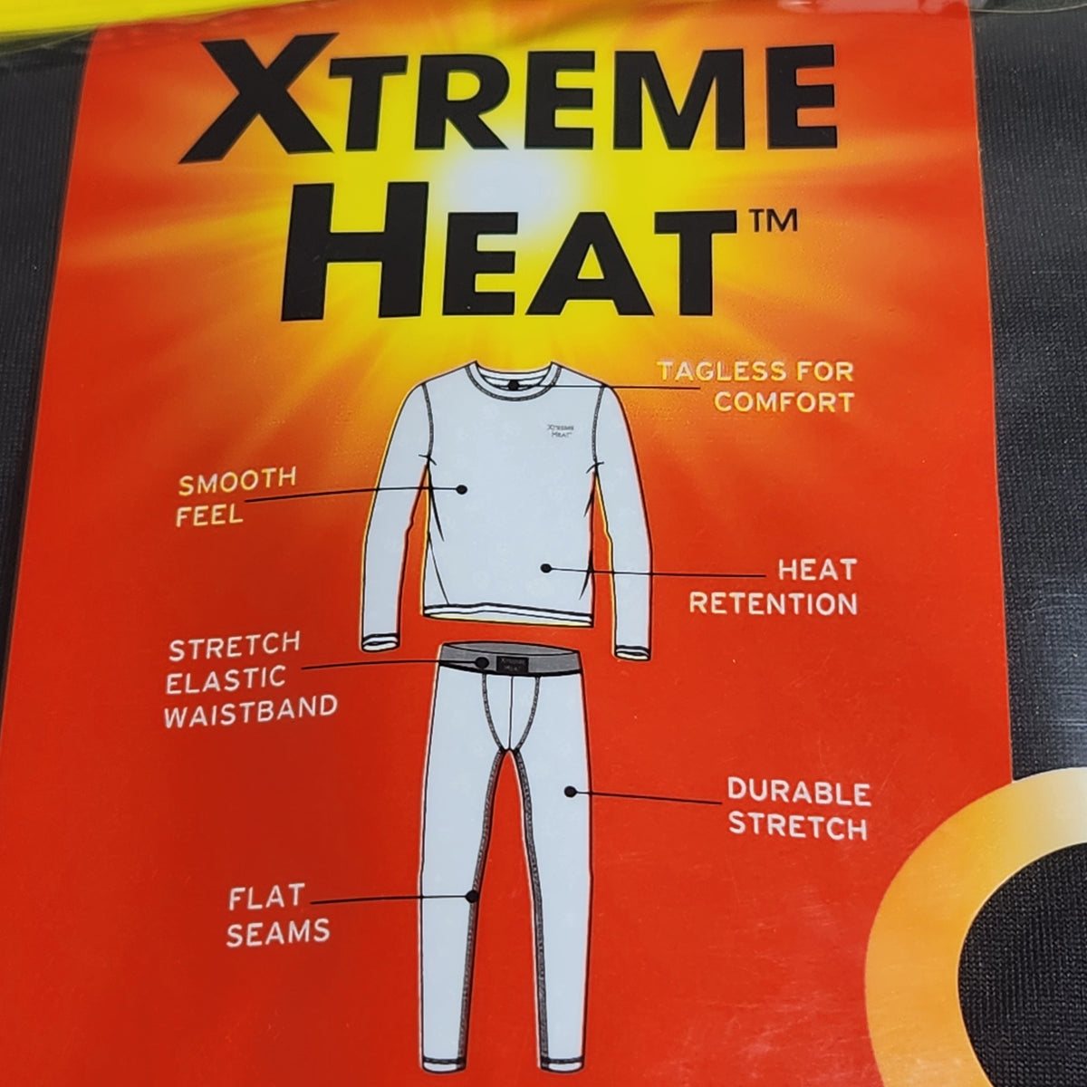 Xtreme Heat Boys Size 4/5 2 Pc Base Layer Set Long Sleeve Top & Bottom Black