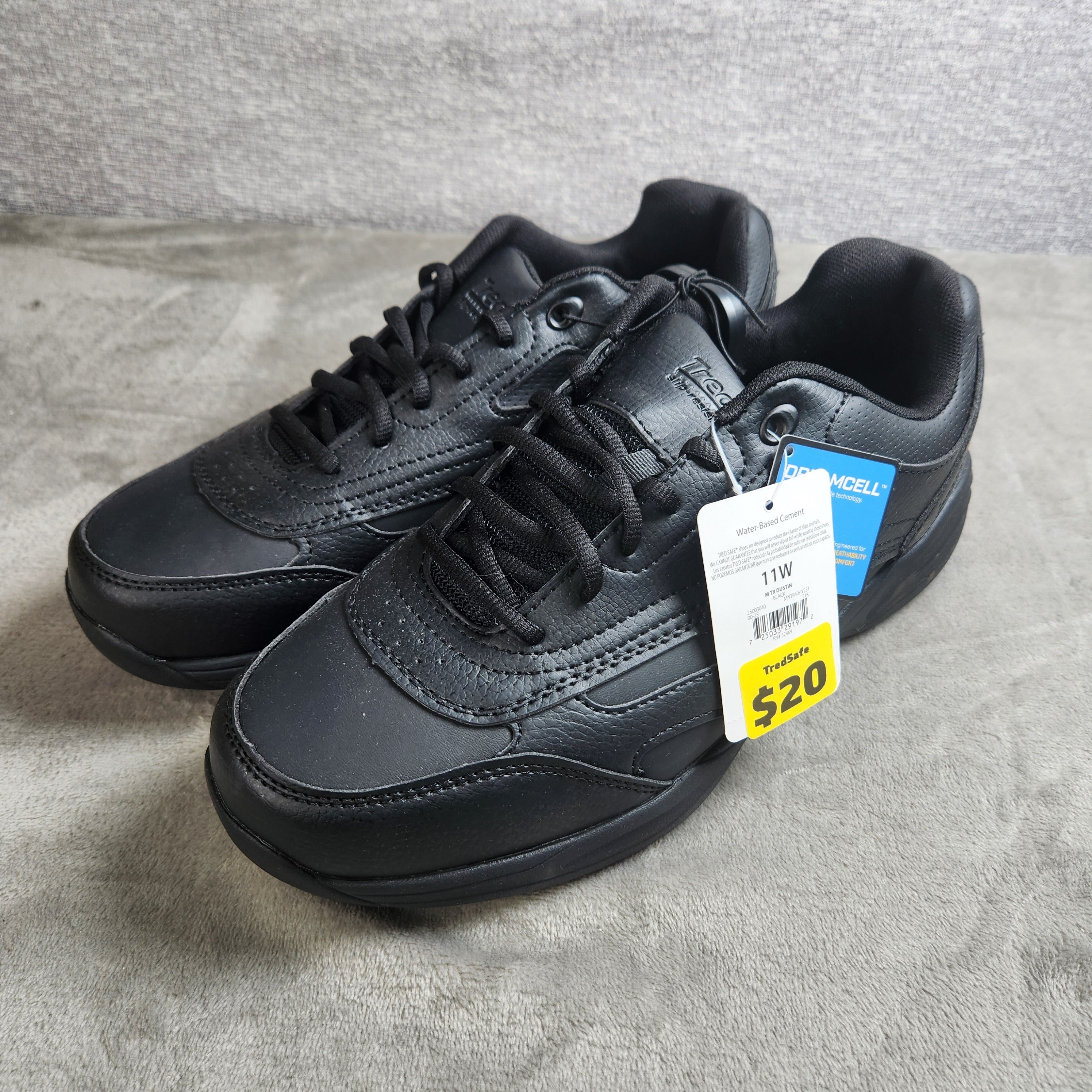 TredSafe Men's Work Shoes 11W Black Slip Resistant Dreamcell MNTR40HY231