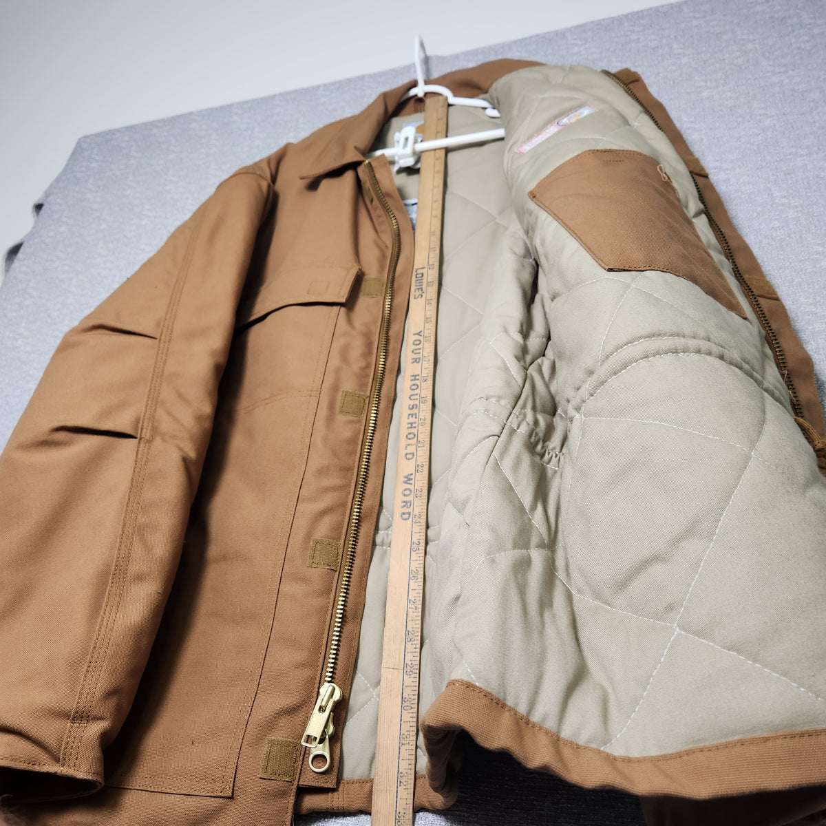Carhartt Mens FR Flame Resistant Jacket Brown Quilted Lining Quanta Services XL Preowned