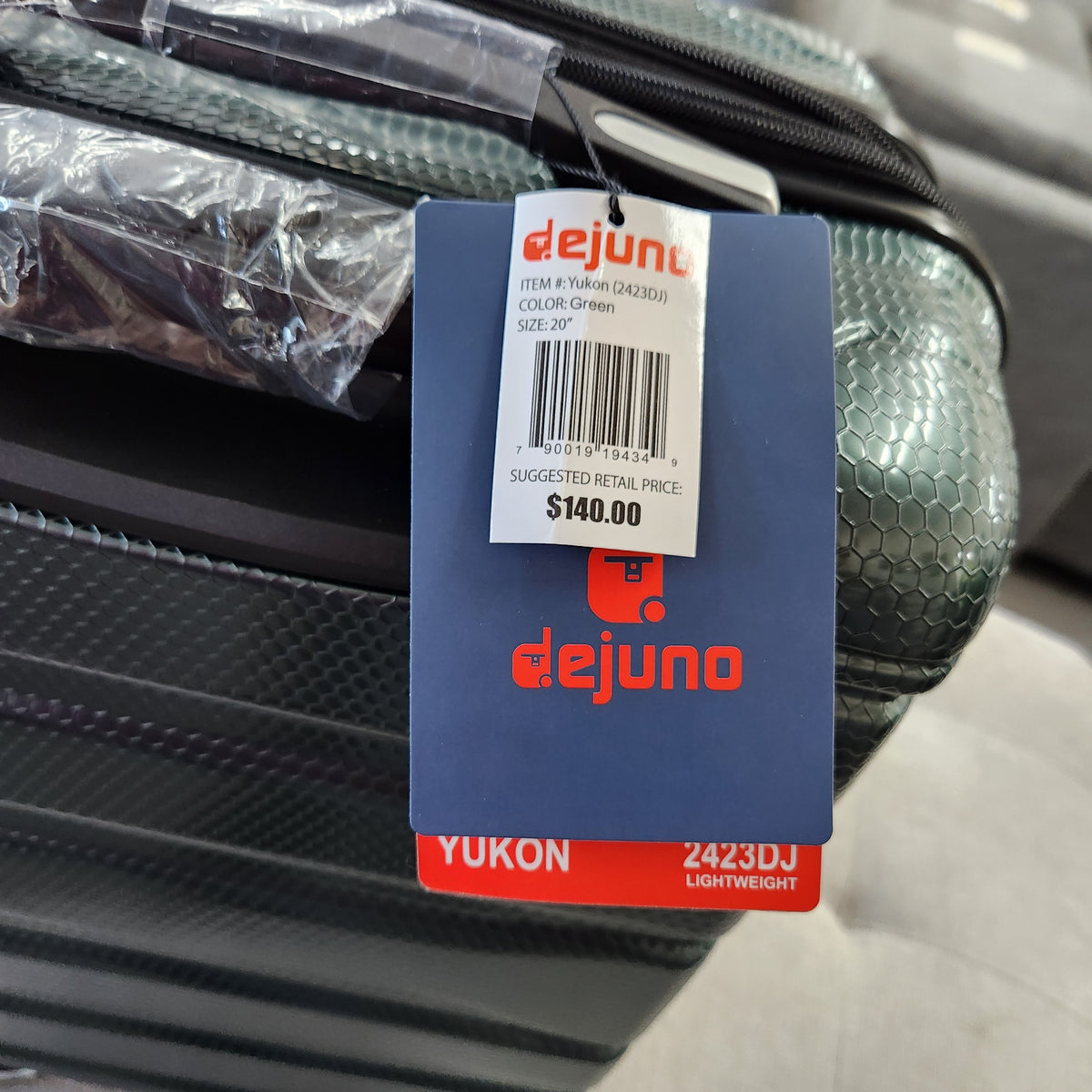 Dejuno Yukon 3-Piece Hardside Luggage Set Green New