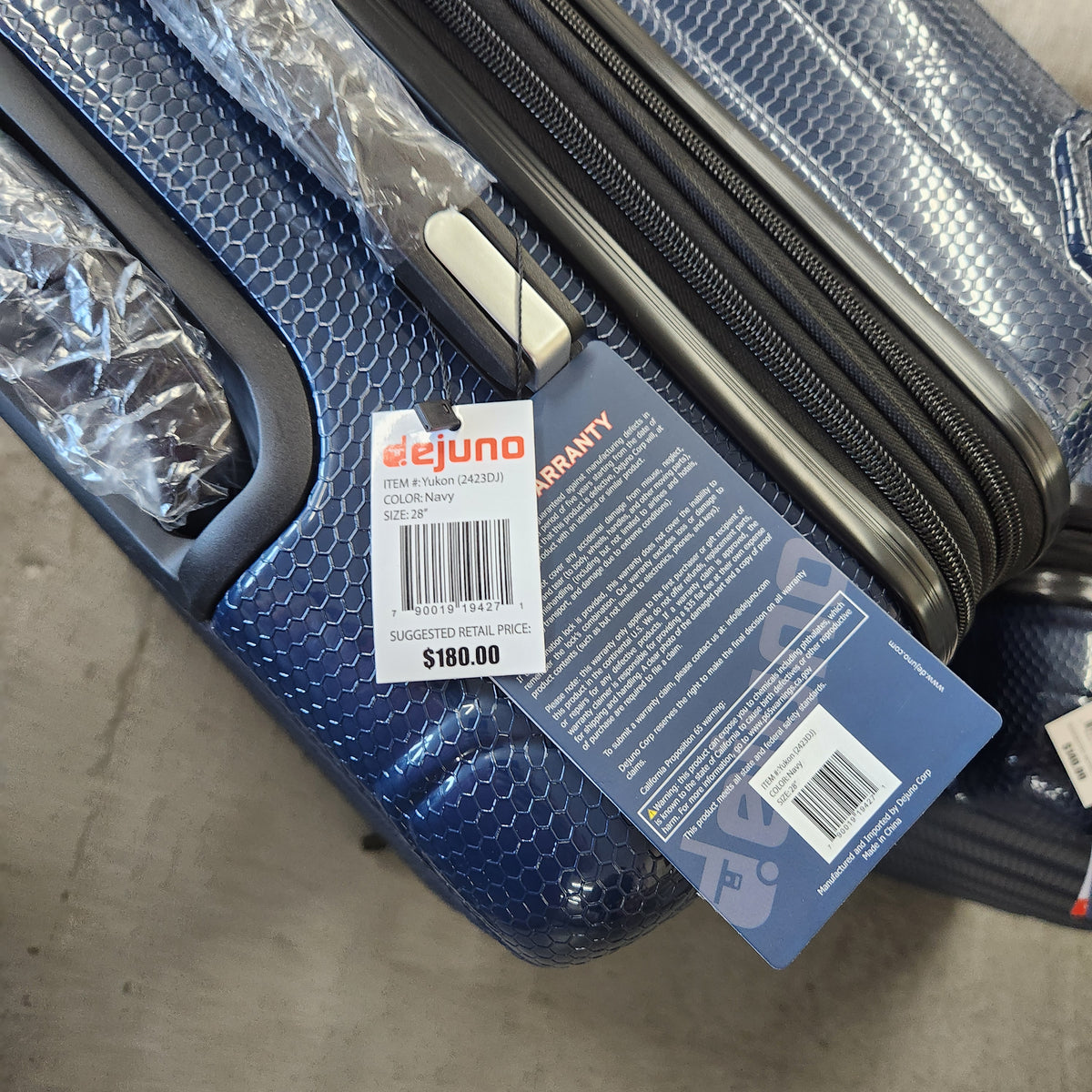Dejuno Yukon 3-Piece Hardside Luggage Set Blue New