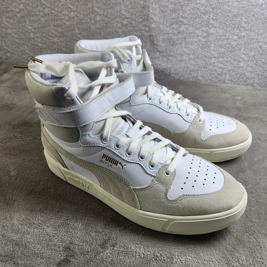 PUMA Sky LX Mid Lux 372870 01 Mens Size 10 Puma White Whisper White New
