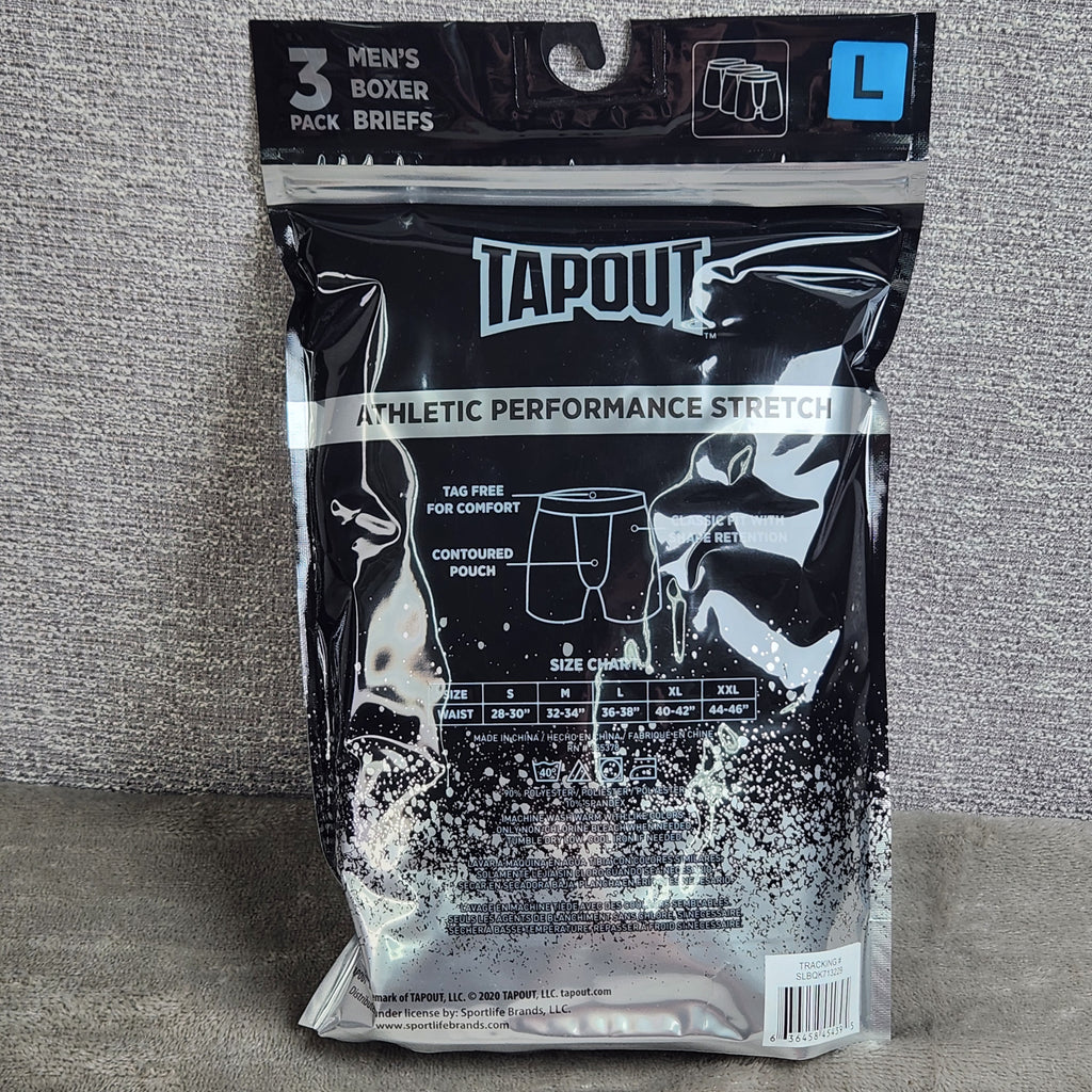 Tapout Athletic Performance Stretch Mens 3 Pack Boxer Briefs Size Large