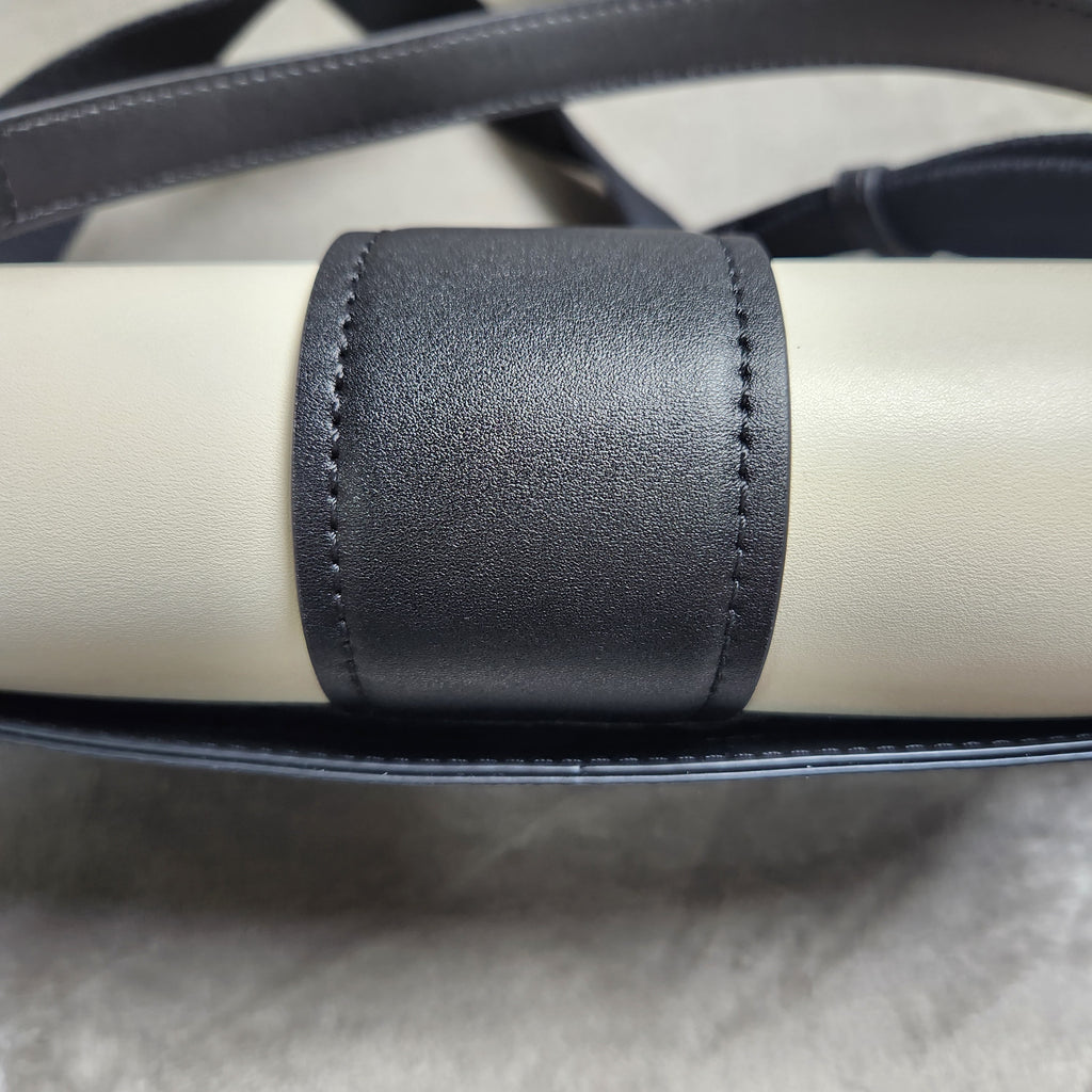Calvin Klein OTLT Crossbody Bag Black Cream CK Monogram H1AHQQ2 New