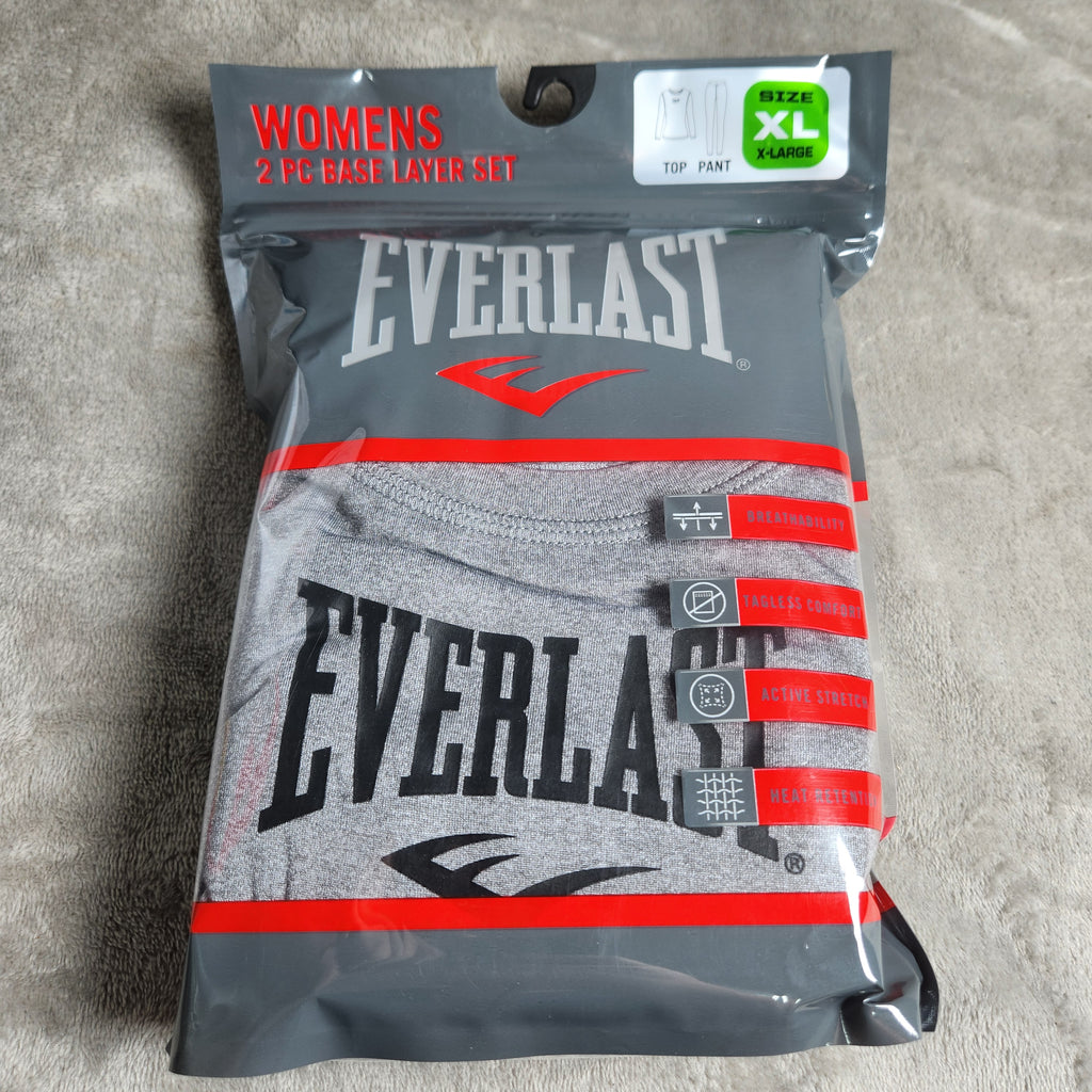 Everlast Women's 2 PC XL Base Layer Set Gray NEW EVL4971-DS