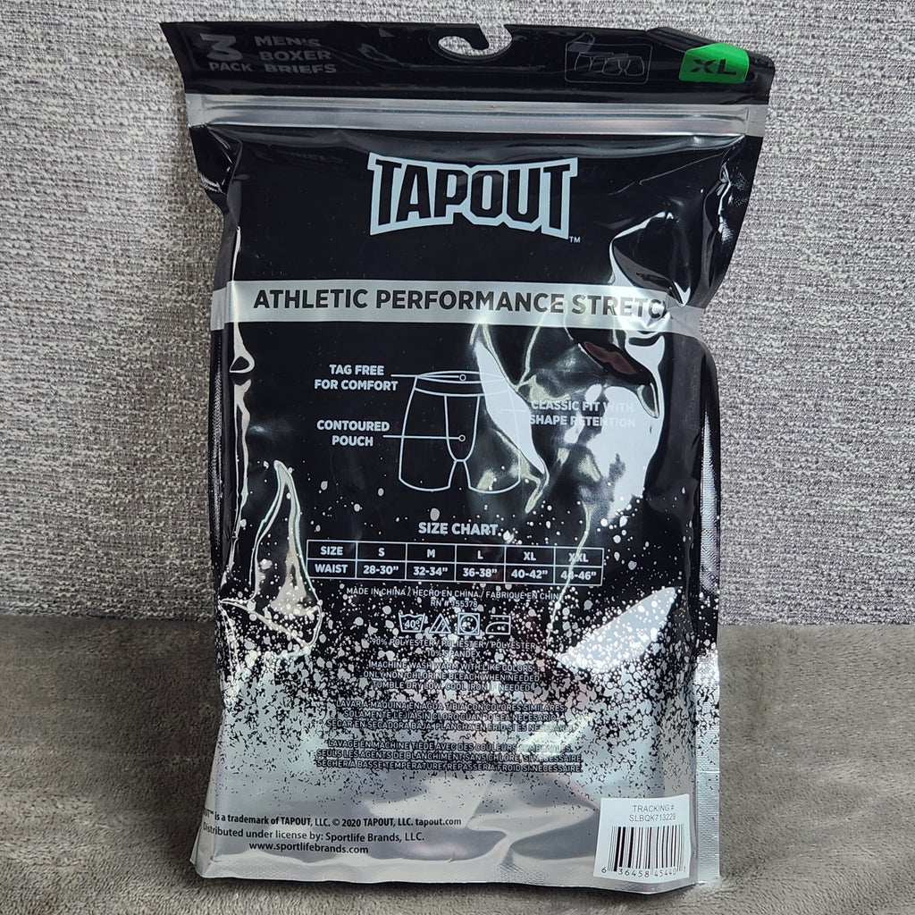 Tapout Athletic Performance Stretch Mens 3 Pack Boxer Briefs Size XL
