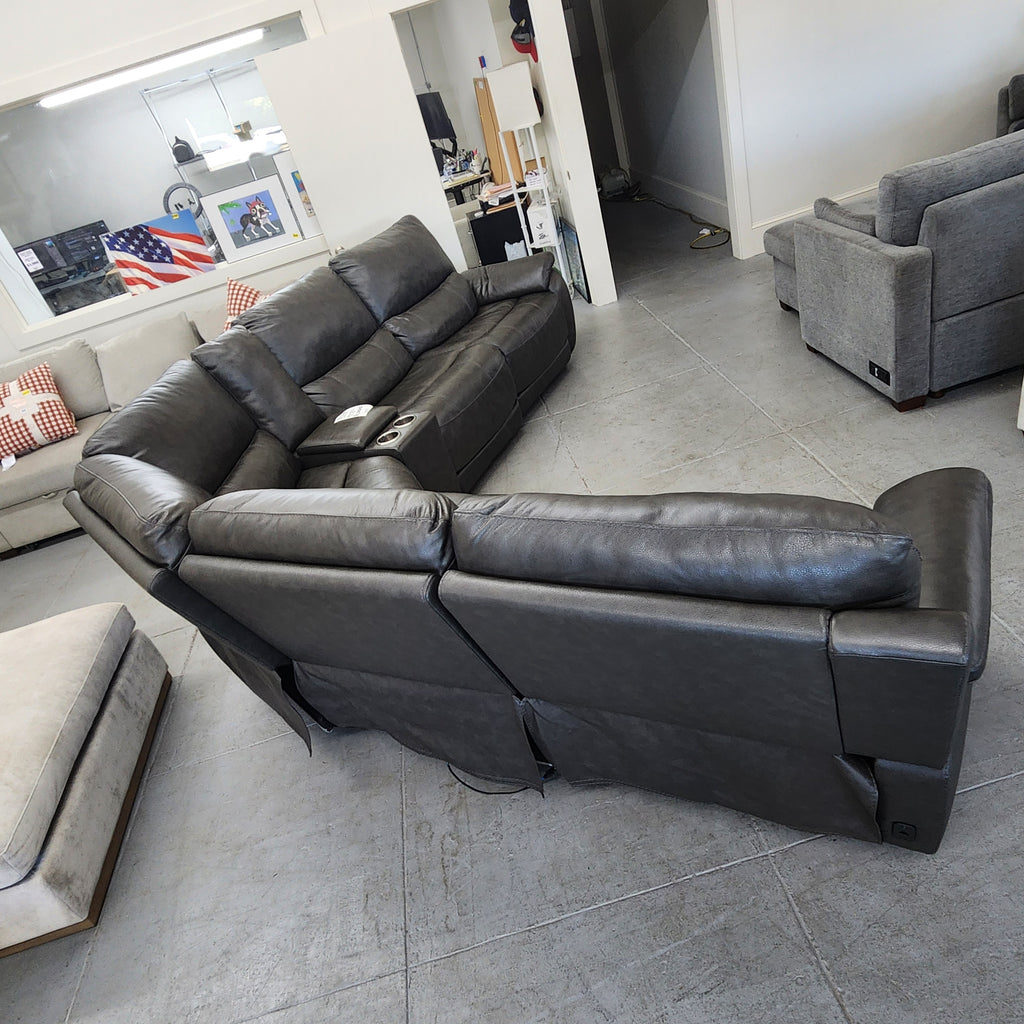 Wylder Leather Power Reclining Sectional with Power Headrests