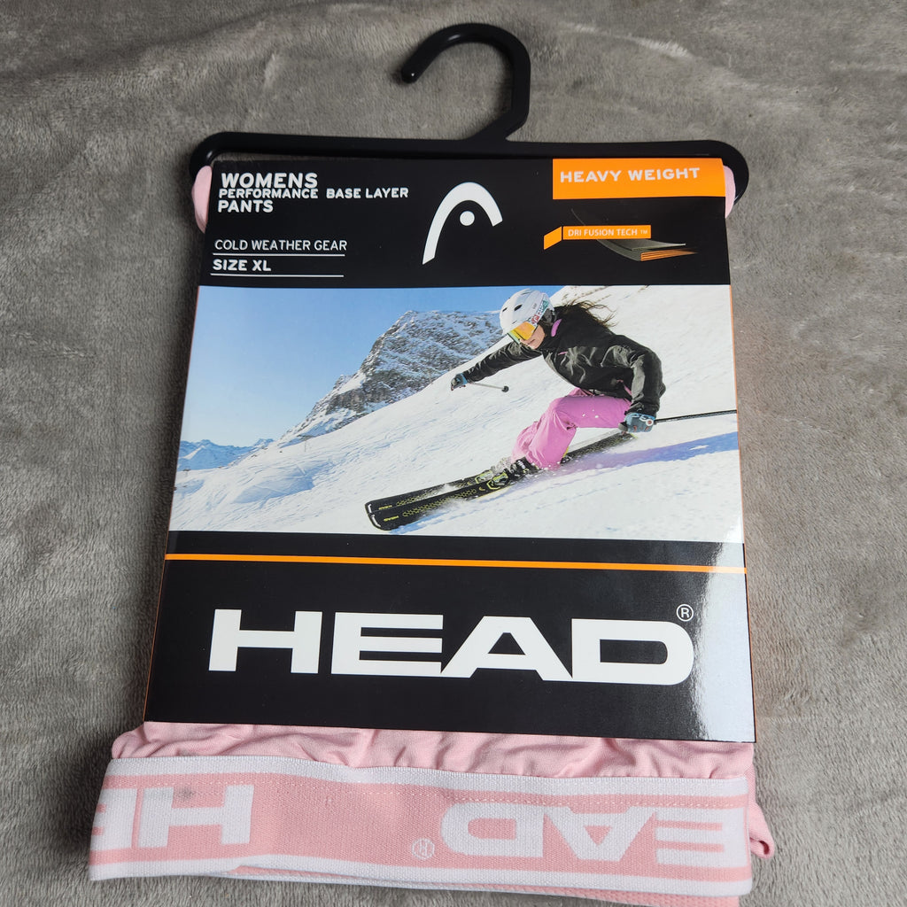 HEAD Women's Base Layer Pants XL Pink Heavy Weight Cold Weather NEW