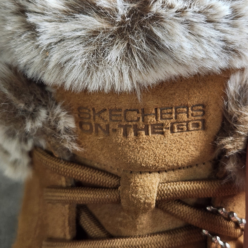 Skechers On The GO City 2 Winter Wishes Women's 9.5 Black Suede Faux Fur Boots