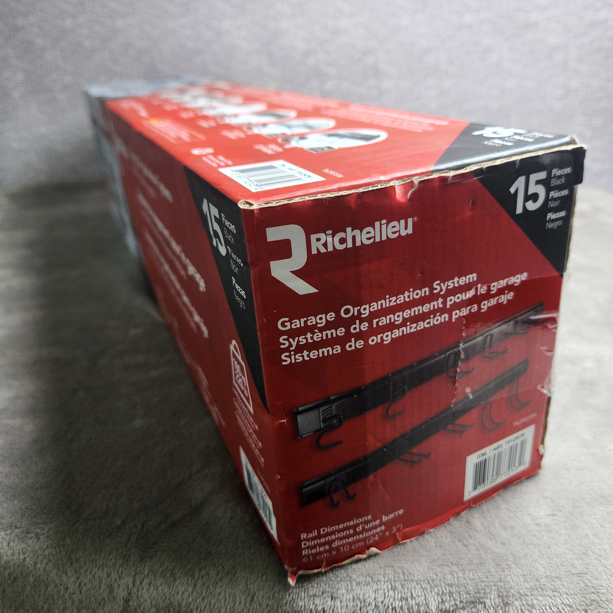 Richelieu Garage Organization System w/ 4 Rails & 11 Hooks