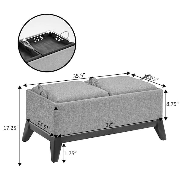 Designs4Comfort Sandhill Dark Blue Fabric Storage Ottoman